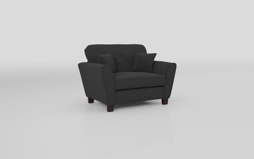 Black Fabric Paisley Snuggle Chair