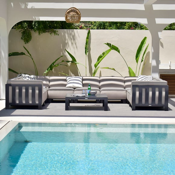 Maze Ibiza U Shape Garden Sofa Set with Square Table 3