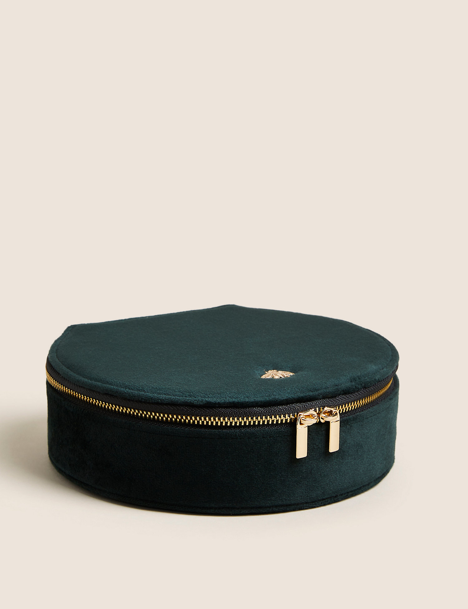 M&S Velvet Round Jewellery Box