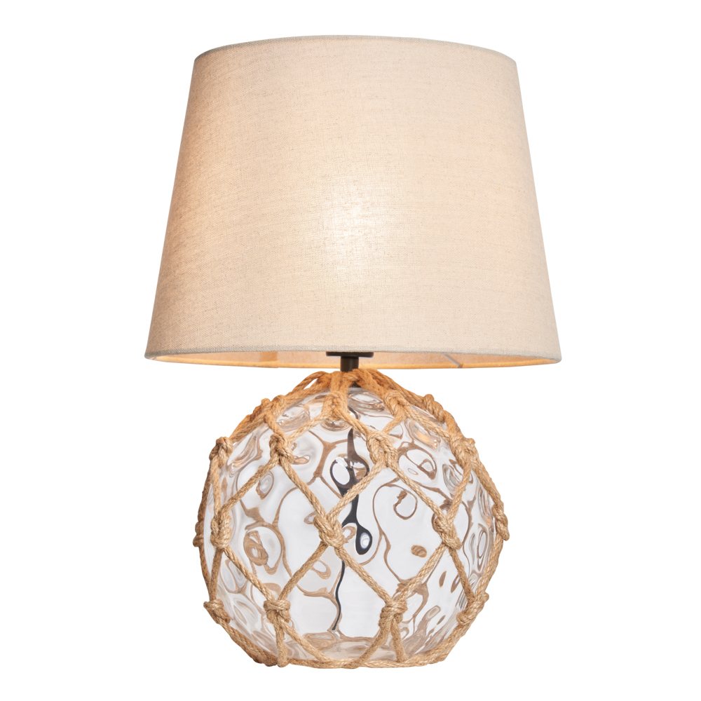 Lucy Buoy Style Glass Table Lamp, Clear