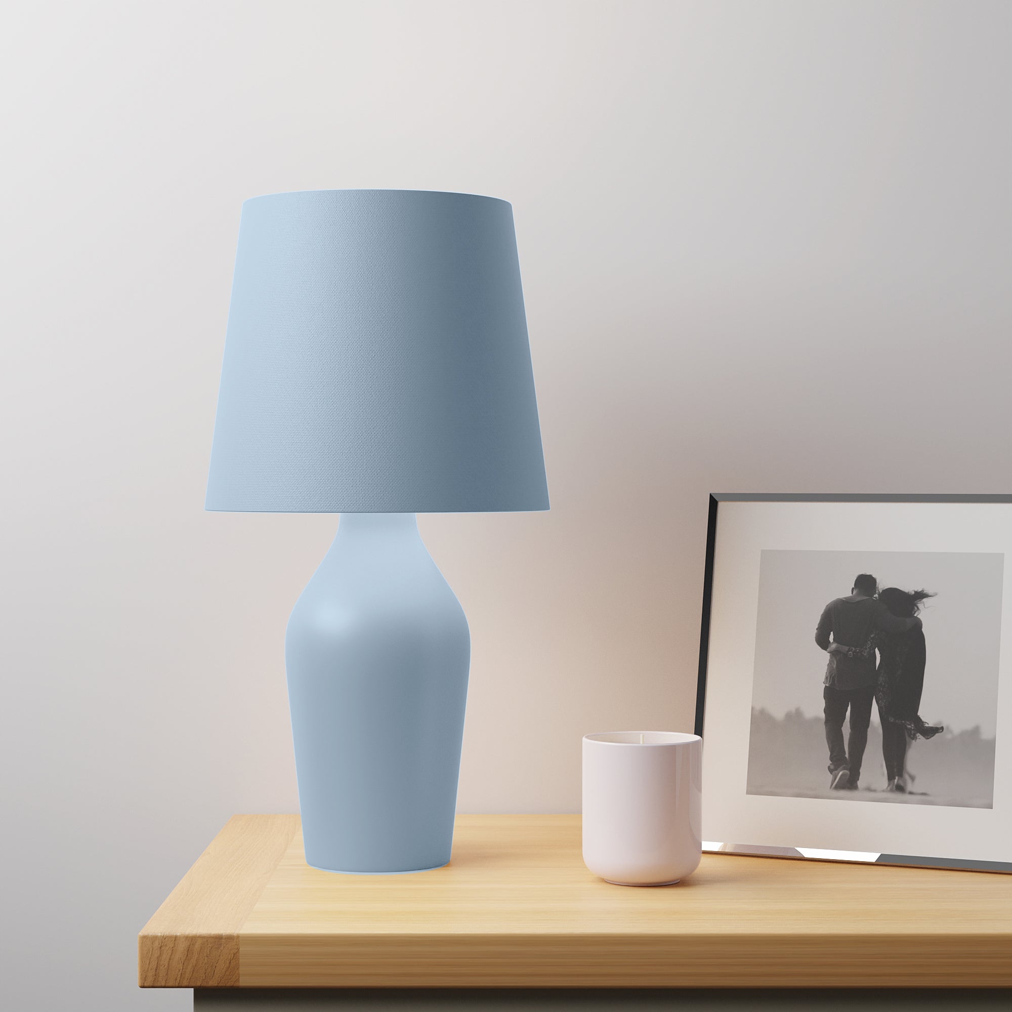 Ava Stoneware Ashley Blue Table Lamp Blue