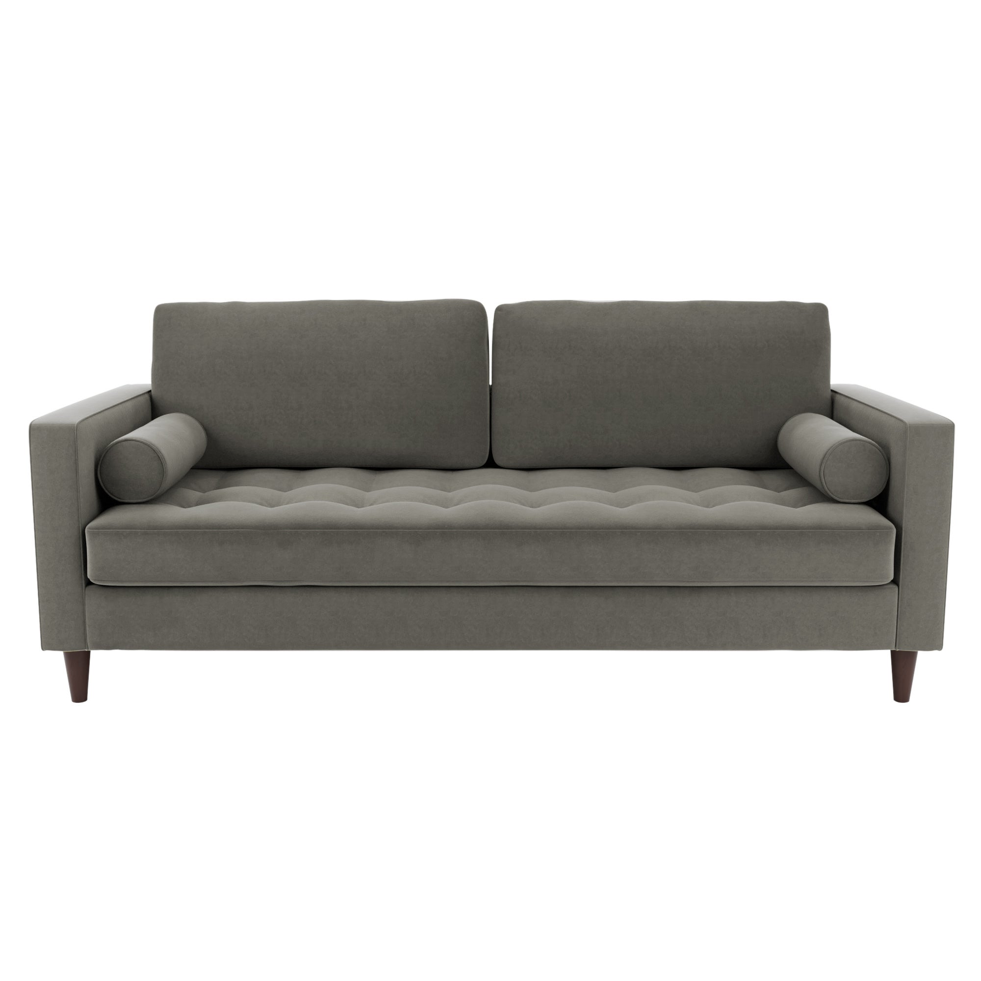 Zoe Velvet 3 Seater Sofa Grey