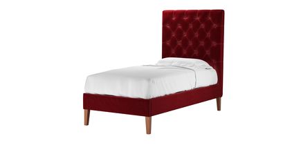 Rosalie 150cm Single Bed in Claret Cotton Matt Velvet - sofa.com