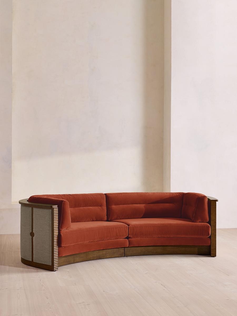 Belmont Sofa, Three Seater, Velvet, Rust