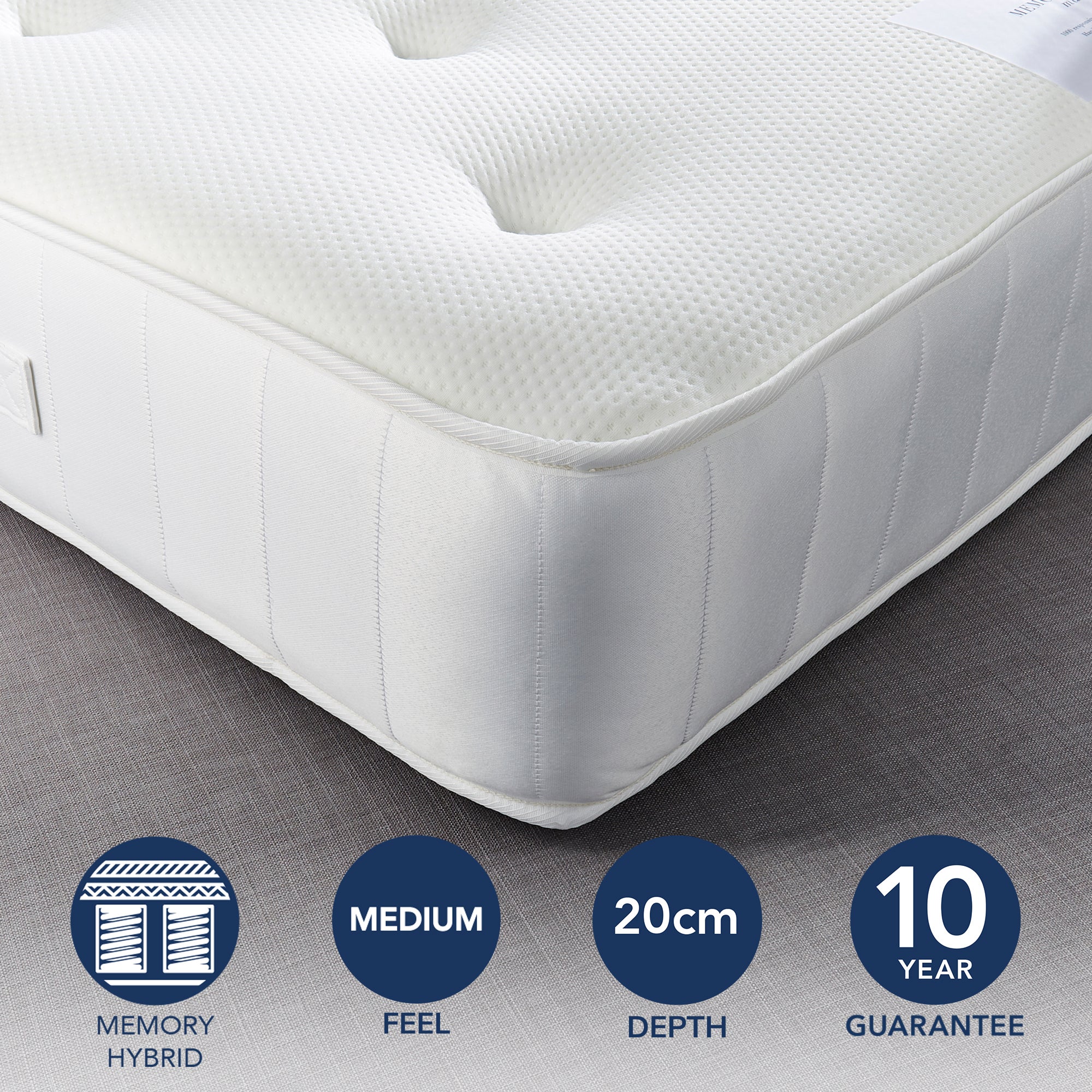 Fogarty Just Right Memory Foam Top Orthopaedic Open Coil Mattress White