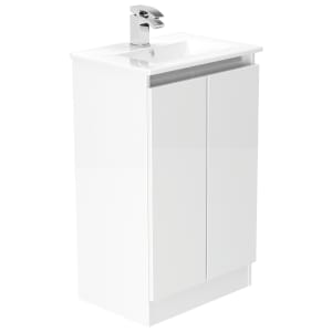 Newland White Slimline Basin Floorstanding Unit - 500mm