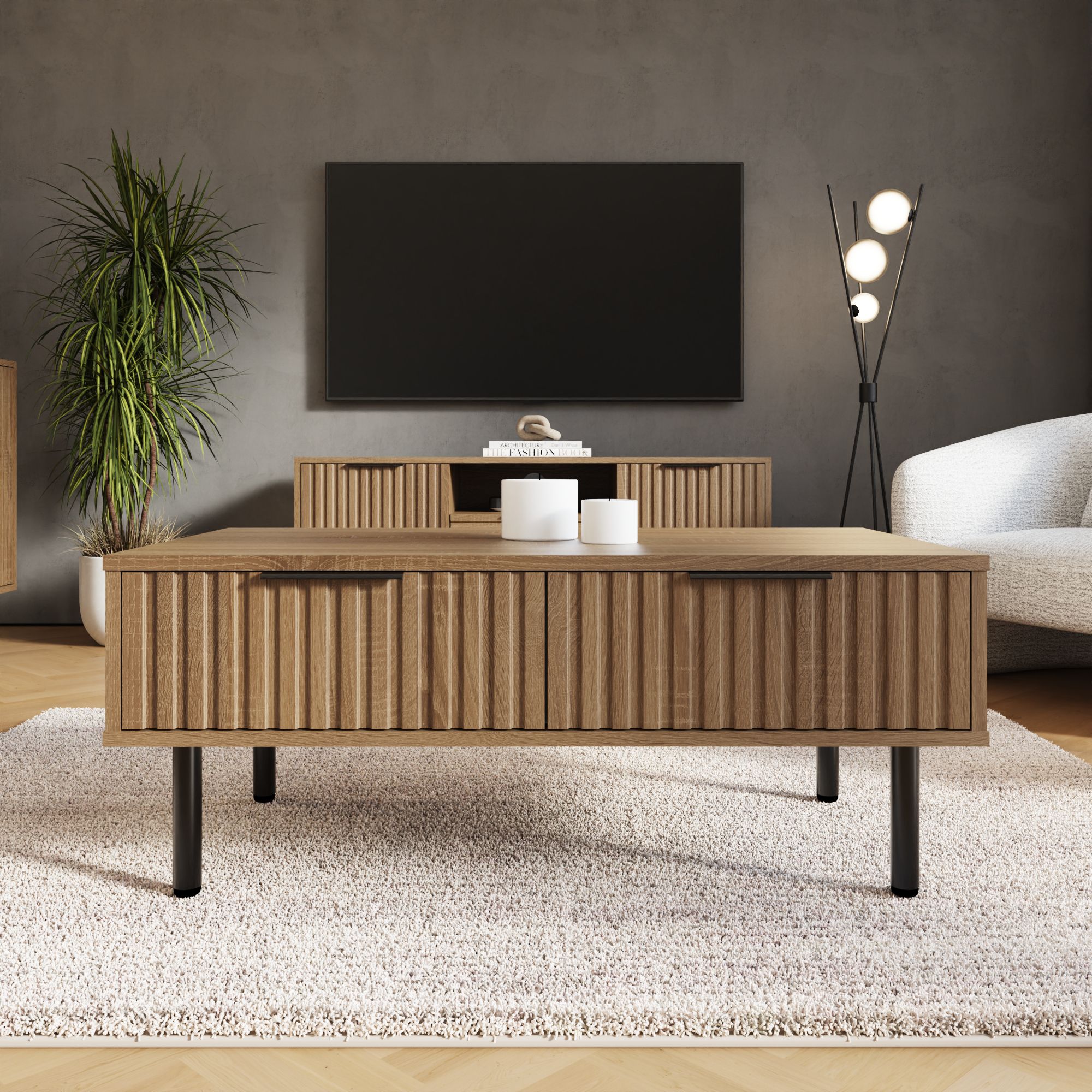 GFW Nervata Coffee Table in Light Oak