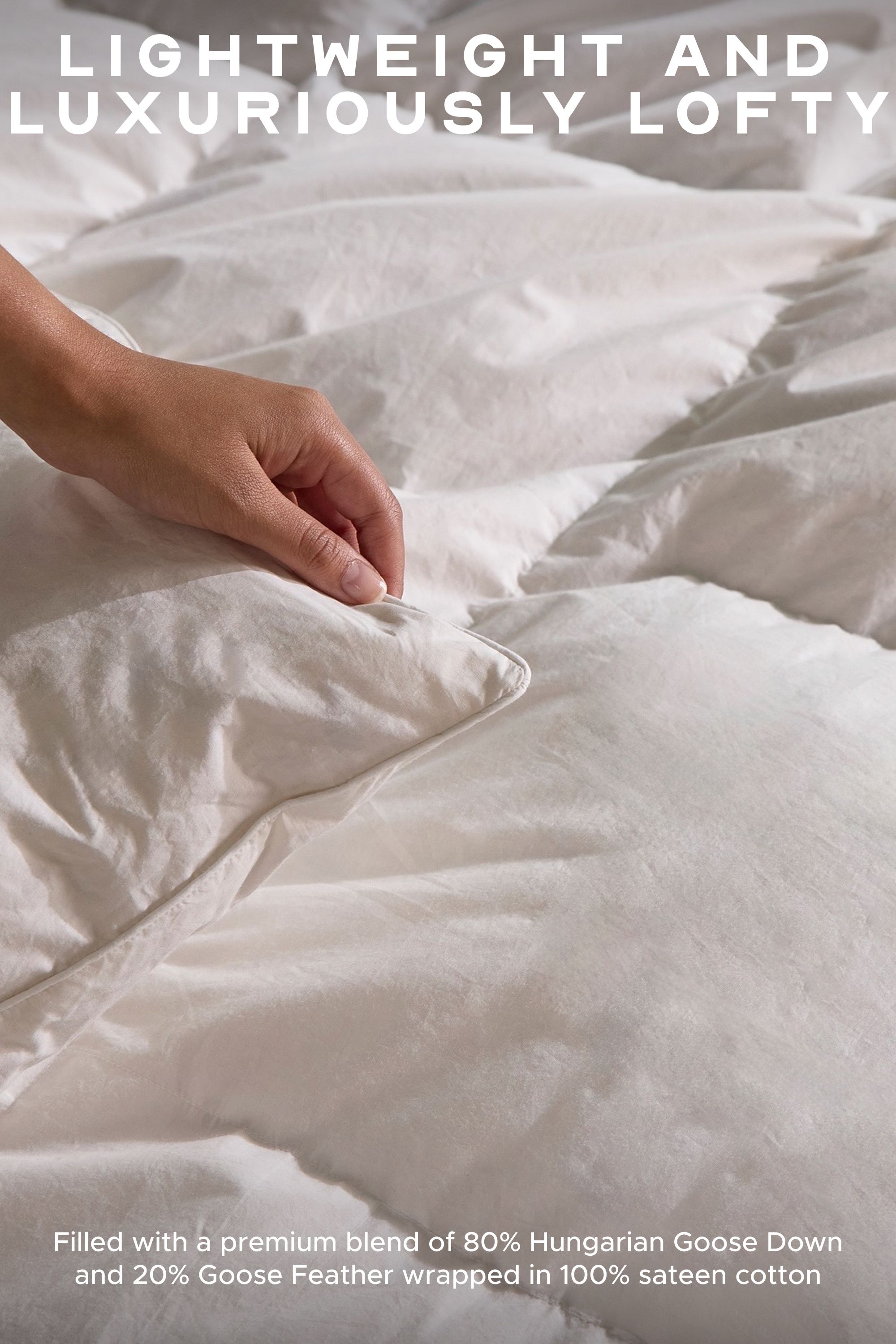 Snuggledown Retreat Hungarian Goose Down All Season 13.5 Tog (9+4.5 Tog) Duvet in White 5