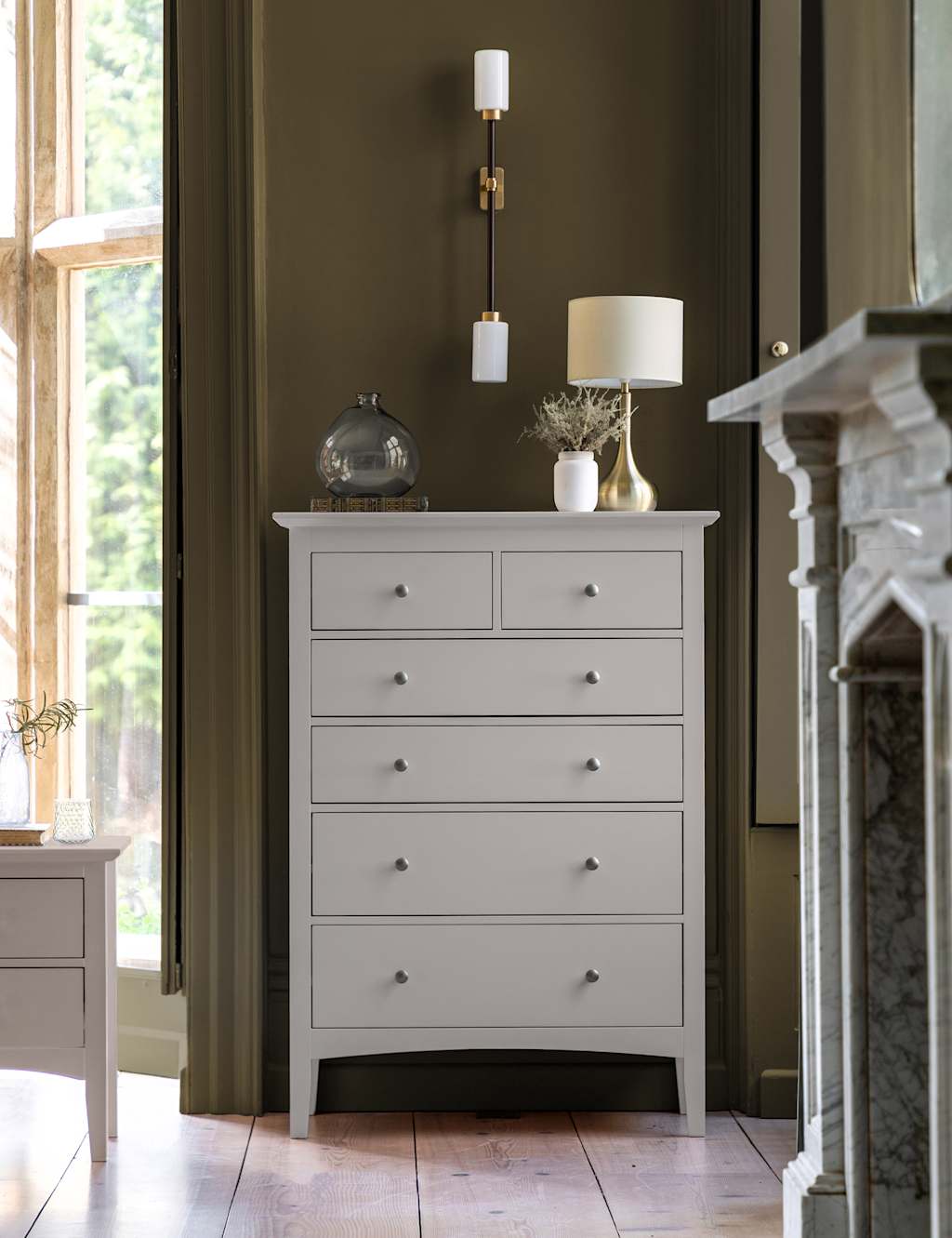 Gallery Direct Hastings Grey 6 Drawer Chest Grey