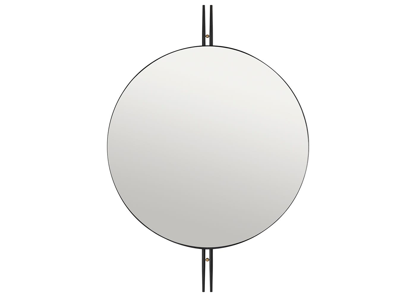 Gubi IOI Wall Mirror Round Ø80cm Black & Brass