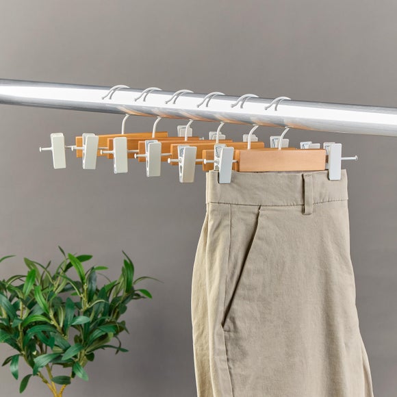 Set of 6 Kids Wooden Bar Trouser Hangers