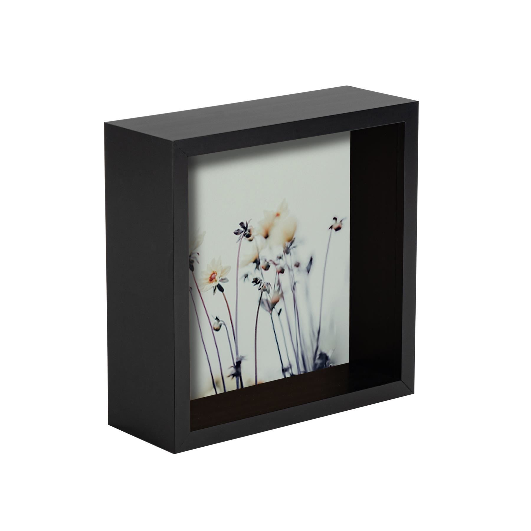 Nicola Spring 3D Deep Box Photo Frame - 6 x 6" in Black