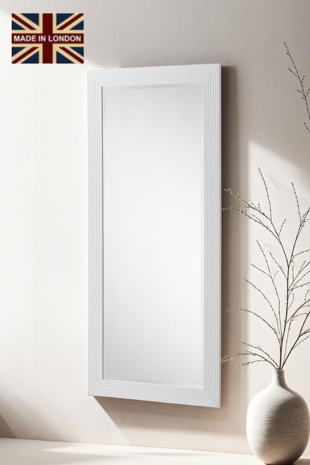 Yearn Mirrors Wave Gloss White Full length mirror 168.5x77cm