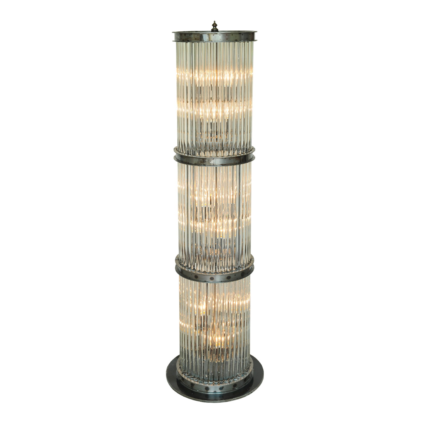 Timothy Oulton Rod Tall Floor Lamp, Round, Gold Glass | Barker & Stonehouse