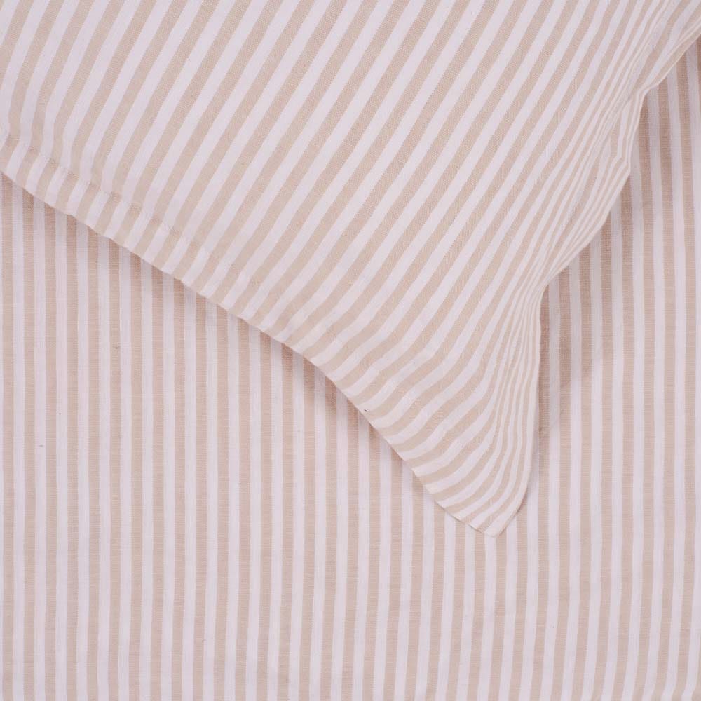 Heal's Washed Linen Blend Natural Stripe Oxford Pillowcase 2