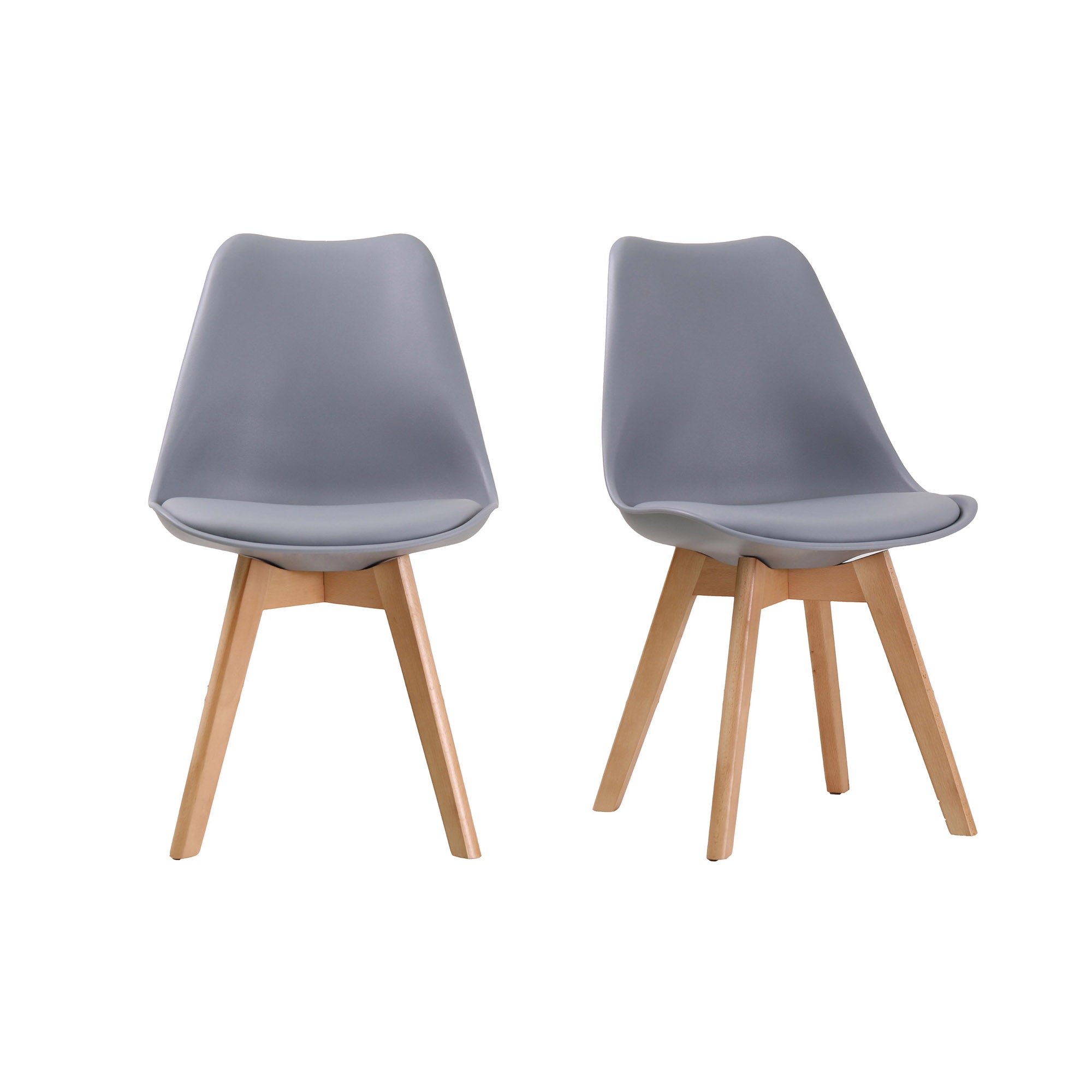 Vichy Set of 2 Dining Chairs Grey