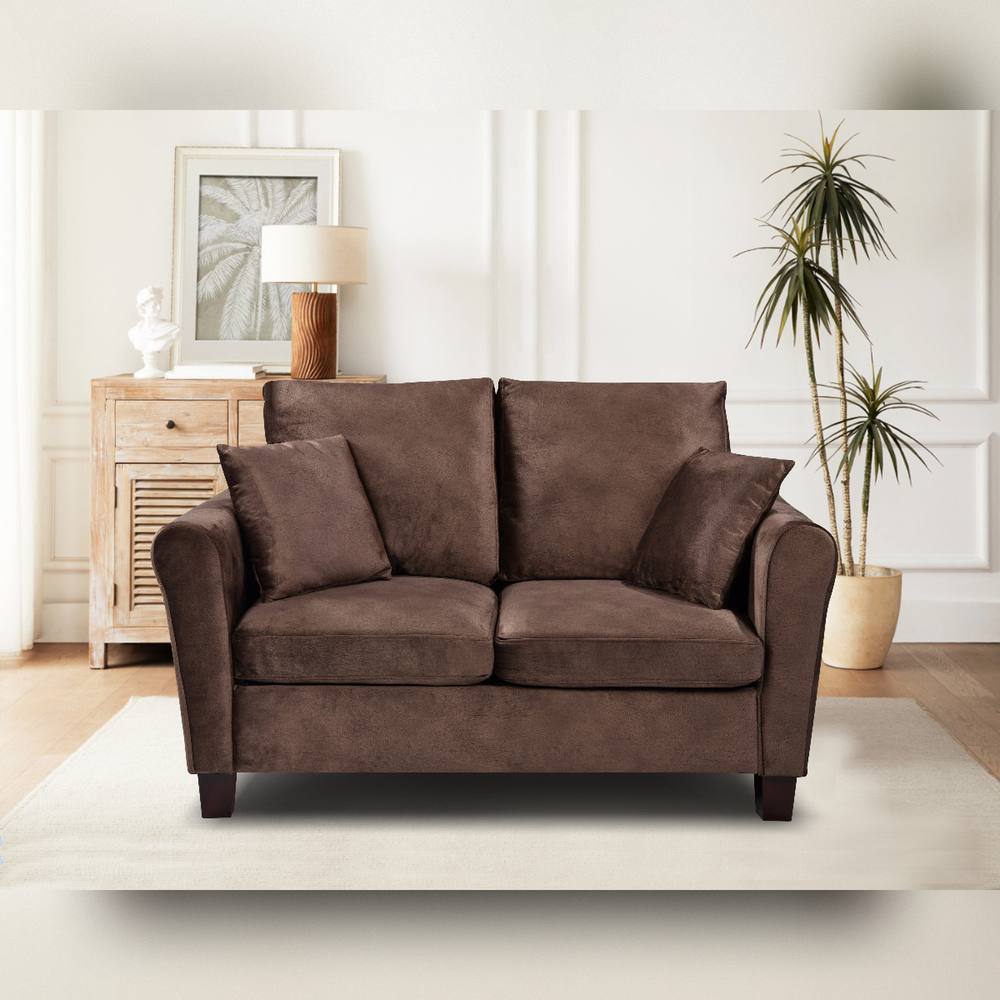 Comfy Living Ltd Brushed Velvet 2 Seater Sofa in Brown