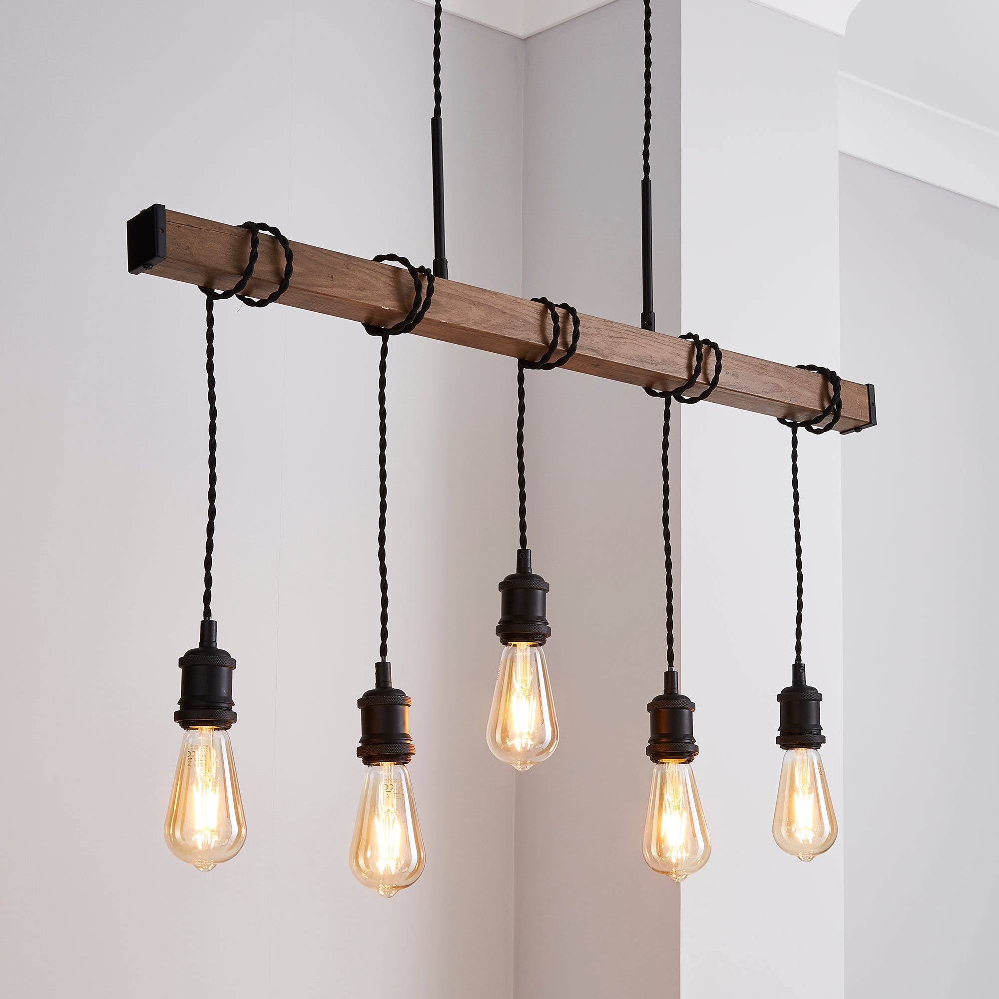 Fulton 5 Light Bar Diner Ceiling Fitting Brown