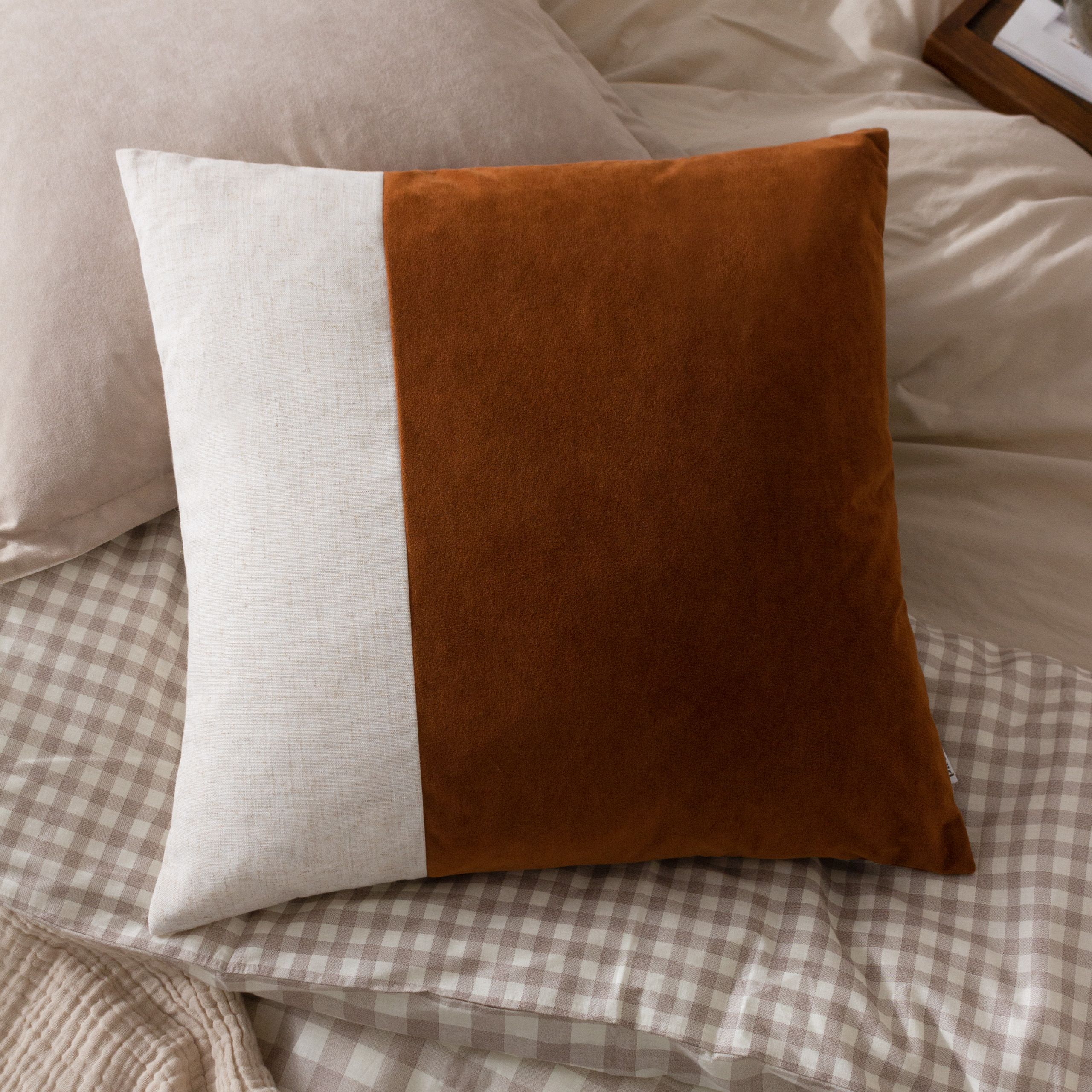 Yard Morden Soft-Washed Velvet Cushion in Burnt Orange