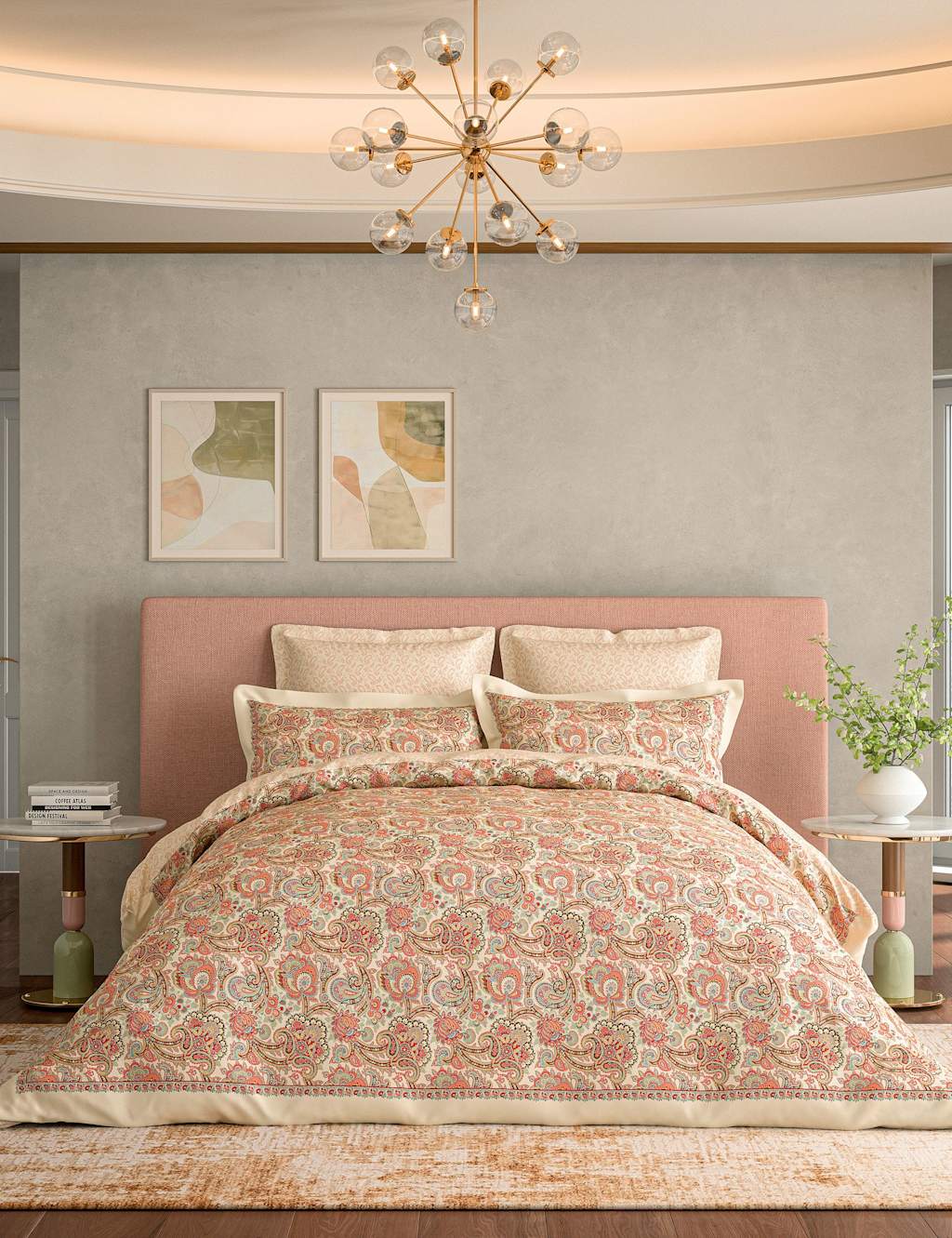 V&A Pure Cotton Elysian Bedding Set Multi