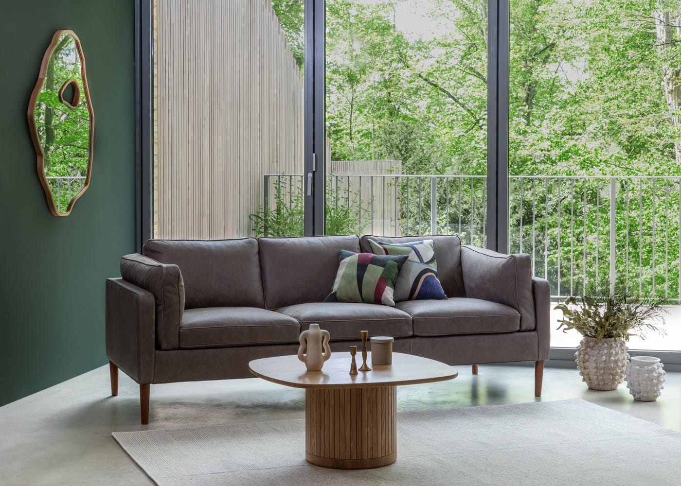 Heal's Sonno 4 Seater Sofa Siena Cotton Pistachio Natural Feet 3