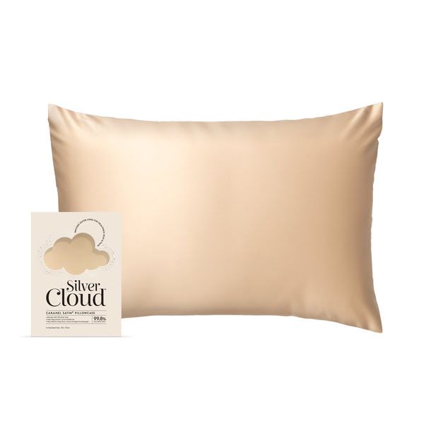 Silver Cloud Satin Pillowcase Infused with Silver Ions in Gold