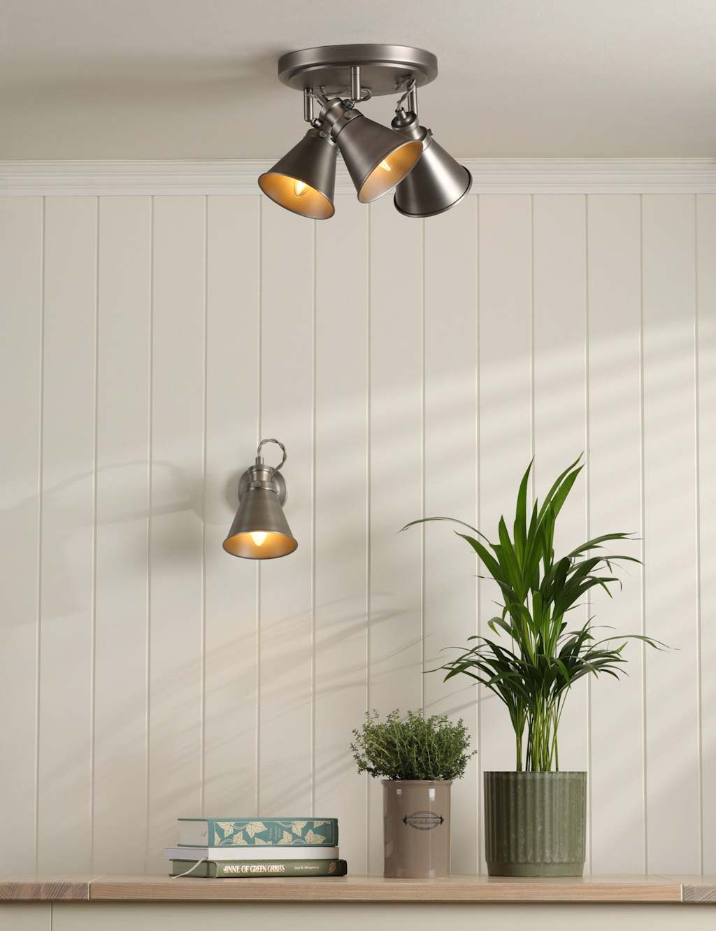 Laura Ashley Rufus Metal Spotlight Wall Light Silver