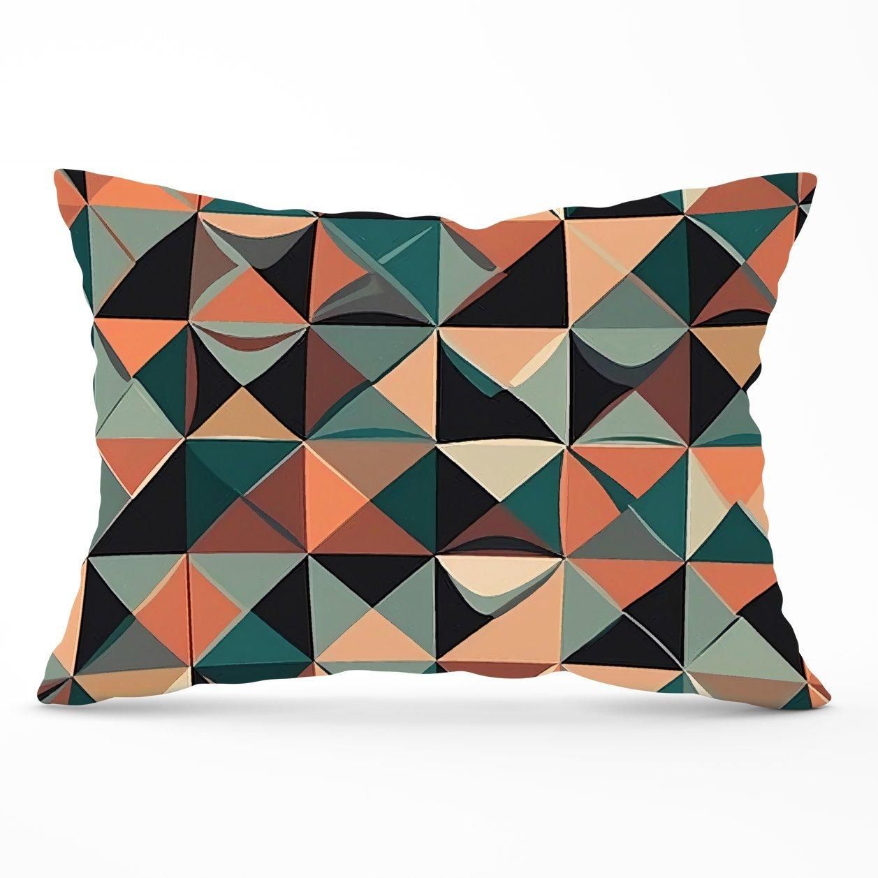 Warren Reed - Designer Geometric Print Pattern Cushions in Green