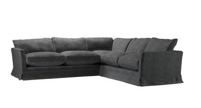 Otto Asym. Crn: LHF 2.5 Seat w RHF 2 Seat in Armour Smart Velvet - sofa.com