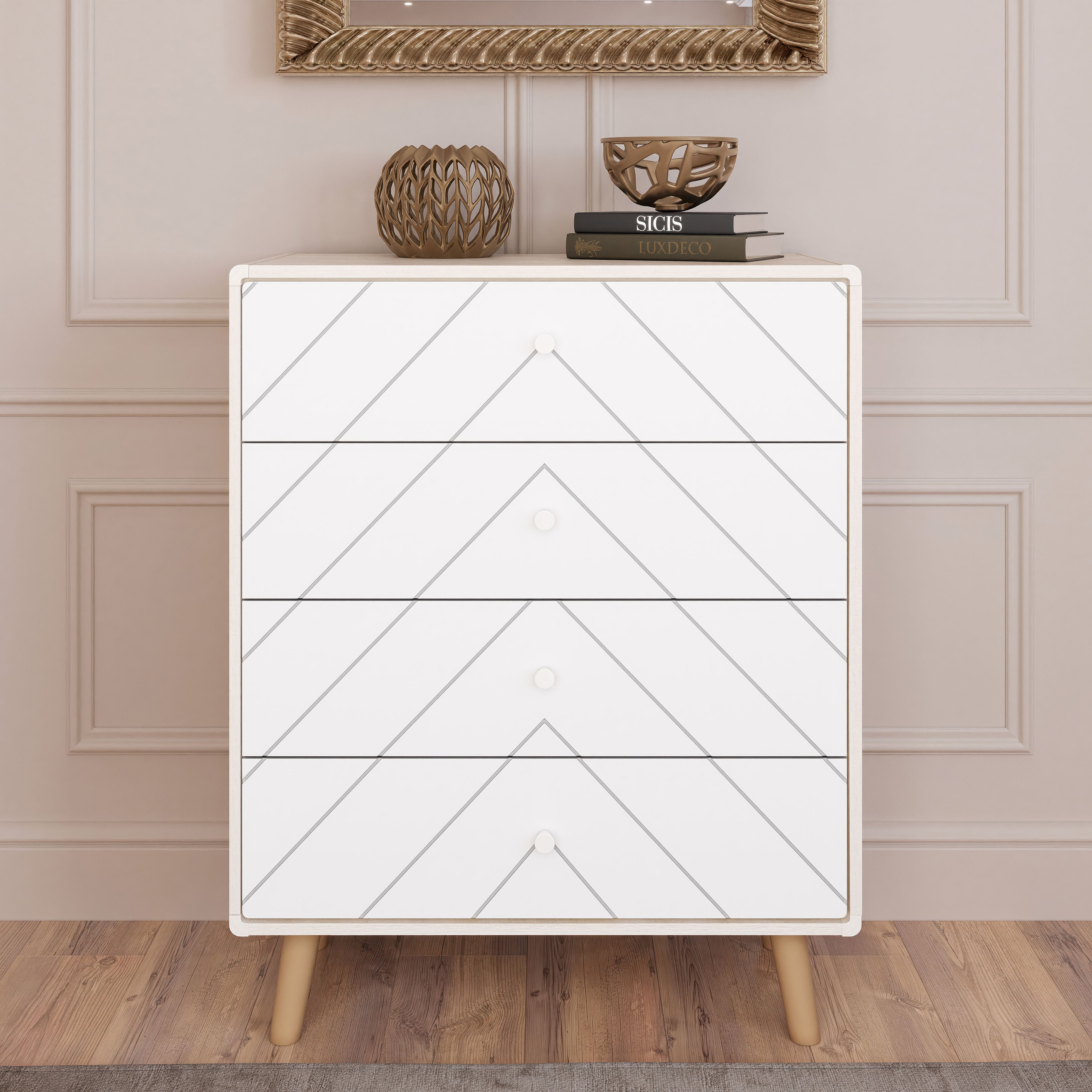 Seconique Dixie 4 Drawer Chest in White