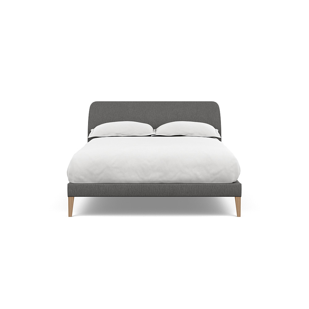 Heal's Wallis Bedstead Double Smart Linen Mix Grey Natural Feet