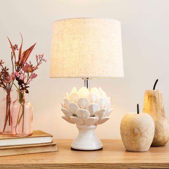 Dorma Brimstage Artichoke Linen Shade Table Lamp