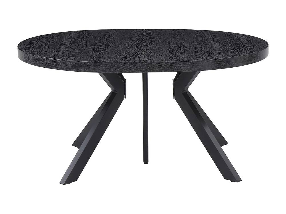 Vente-unique Extendable Dining Table Seating 6 To 6 Cm MDF & Steel - Black