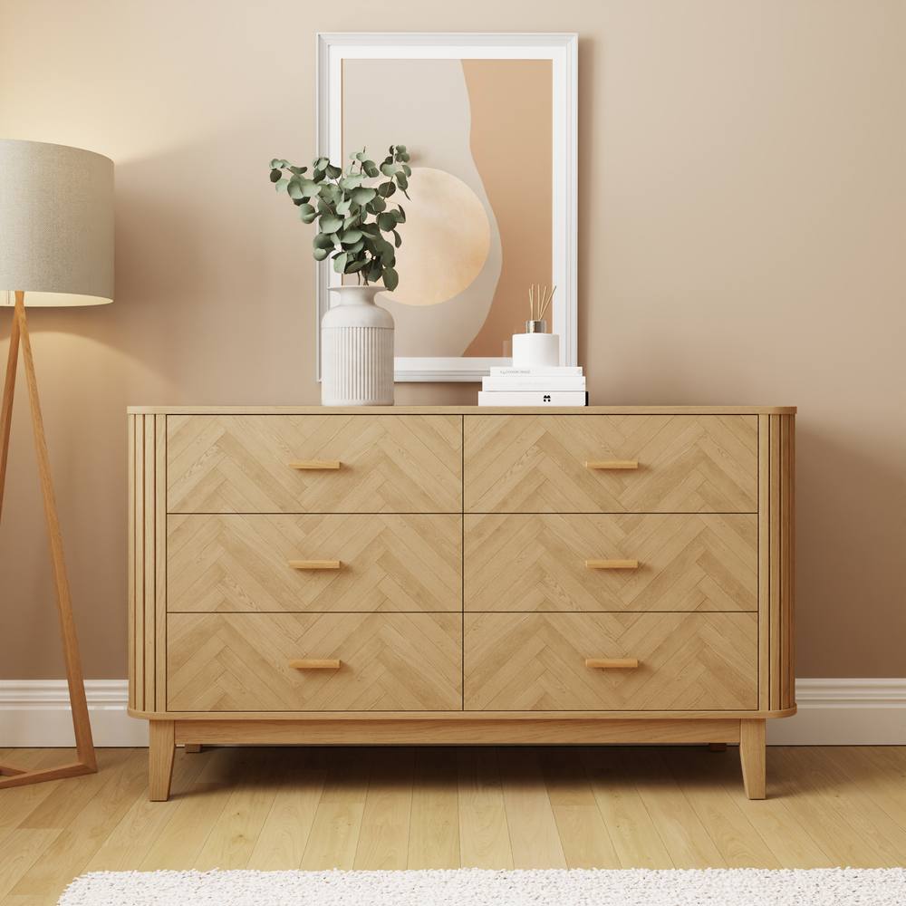 GFW Axel 6 Drawer Chest in Light Oak