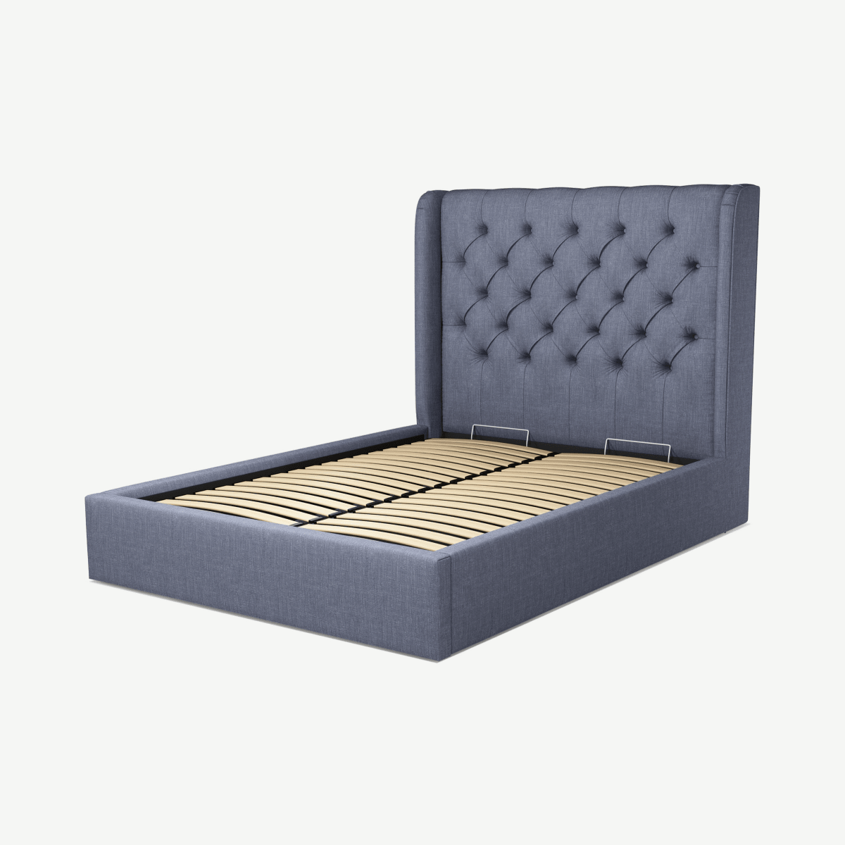 Romare Double Ottoman Storage Bed, Denim Cotton