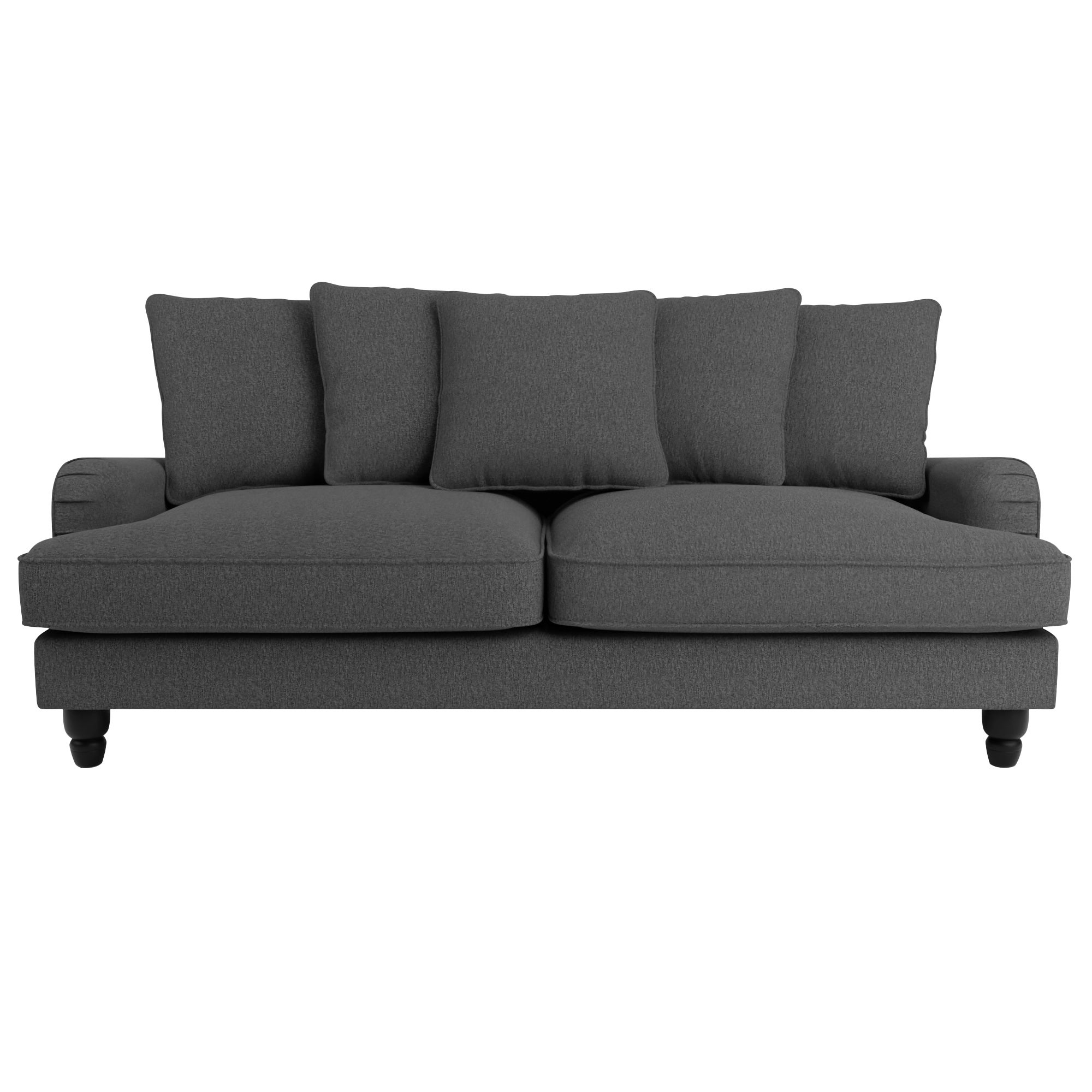 Beatrice Scatter Back Fabric 3 Seater Sofa Bed Charcoal