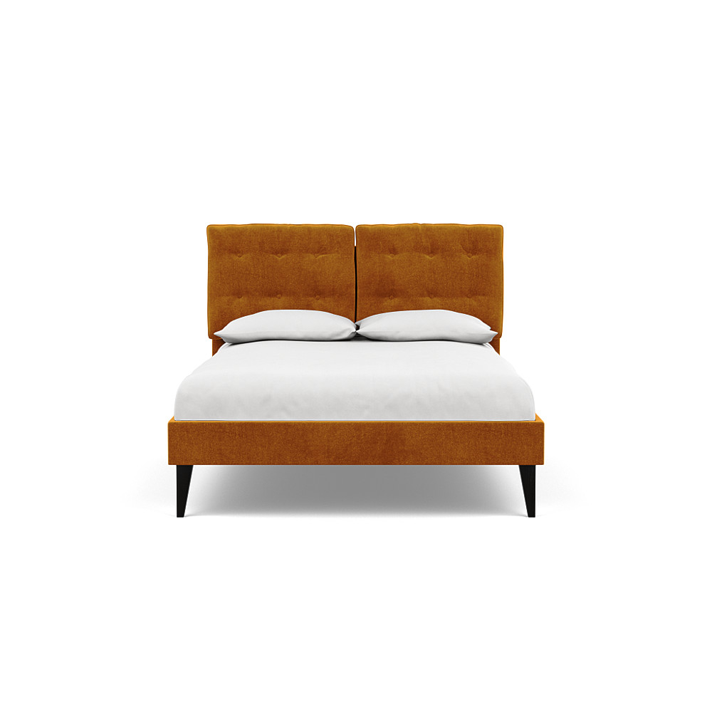 Heal's Mistral Double Bed Smart Luxe Velvet Cognac