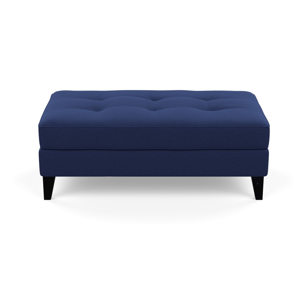 Heal's Mistral Footstool Melton Wool New Navy Black Feet