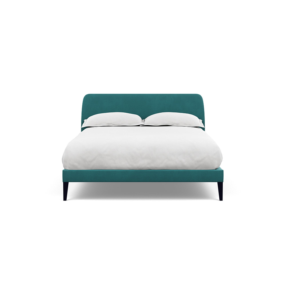 Heal's Wallis Bedstead Double Smart Velvet Turquoise Black