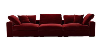 Long Island 3 Seat Sofa in Claret Cotton Matt Velvet - sofa.com
