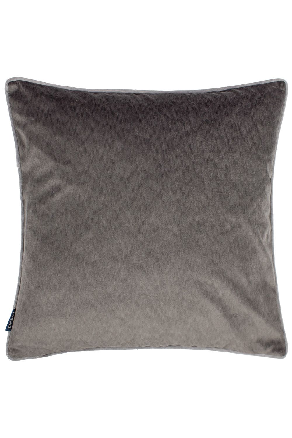 Paoletti Torto Mottled Velvet Contrast Piped Cushion in Charcoal