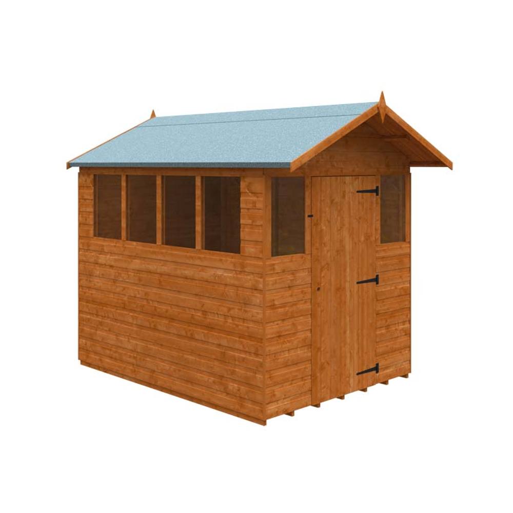 Buttercup Farm 8 x 6 Feet Cabin 12mm Shed - Solid Wood/Softwood/Pine in Burnt Orange