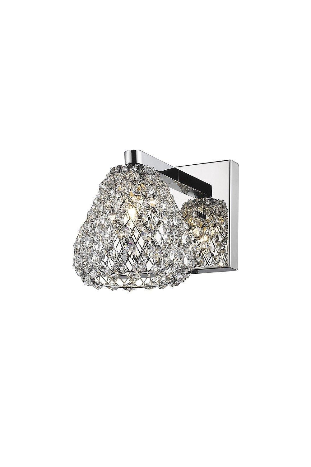 Netlighting Simone 1 Light Chrome Wall Light in Grey
