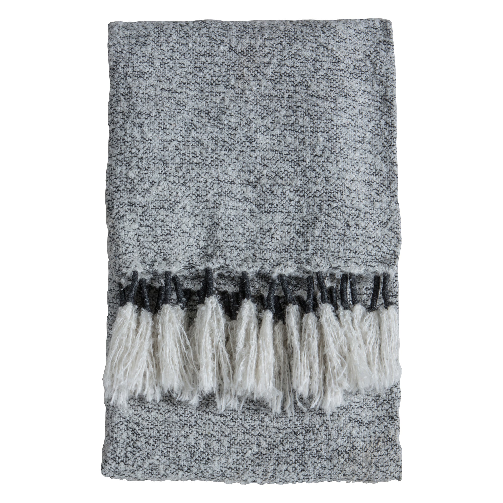 Woven Wrap Tassel 120cm x 170cm Throw Grey