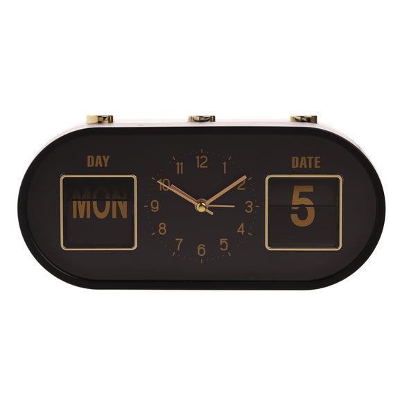 Hometime Oval Calendar Analogue Alarm Clock