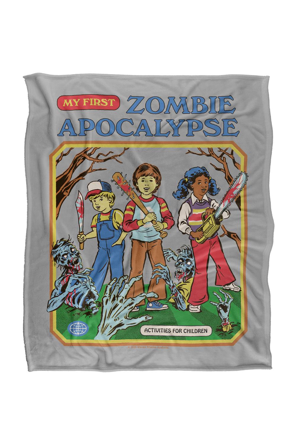 Steven Rhodes My First Zombie Apocalypse Super Soft Throw Blanket