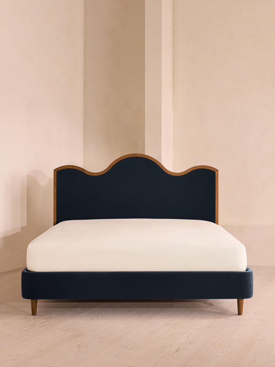 Aubrey Bed, King, Velvet, Royal Blue
