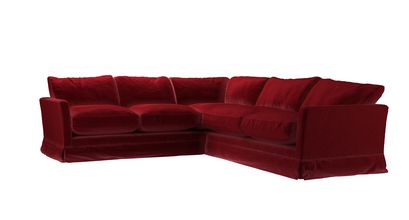 Otto Asym. Crn: LHF 2 Seat w RHF 2.5 Seat in Claret Cotton Matt Velvet - sofa.com