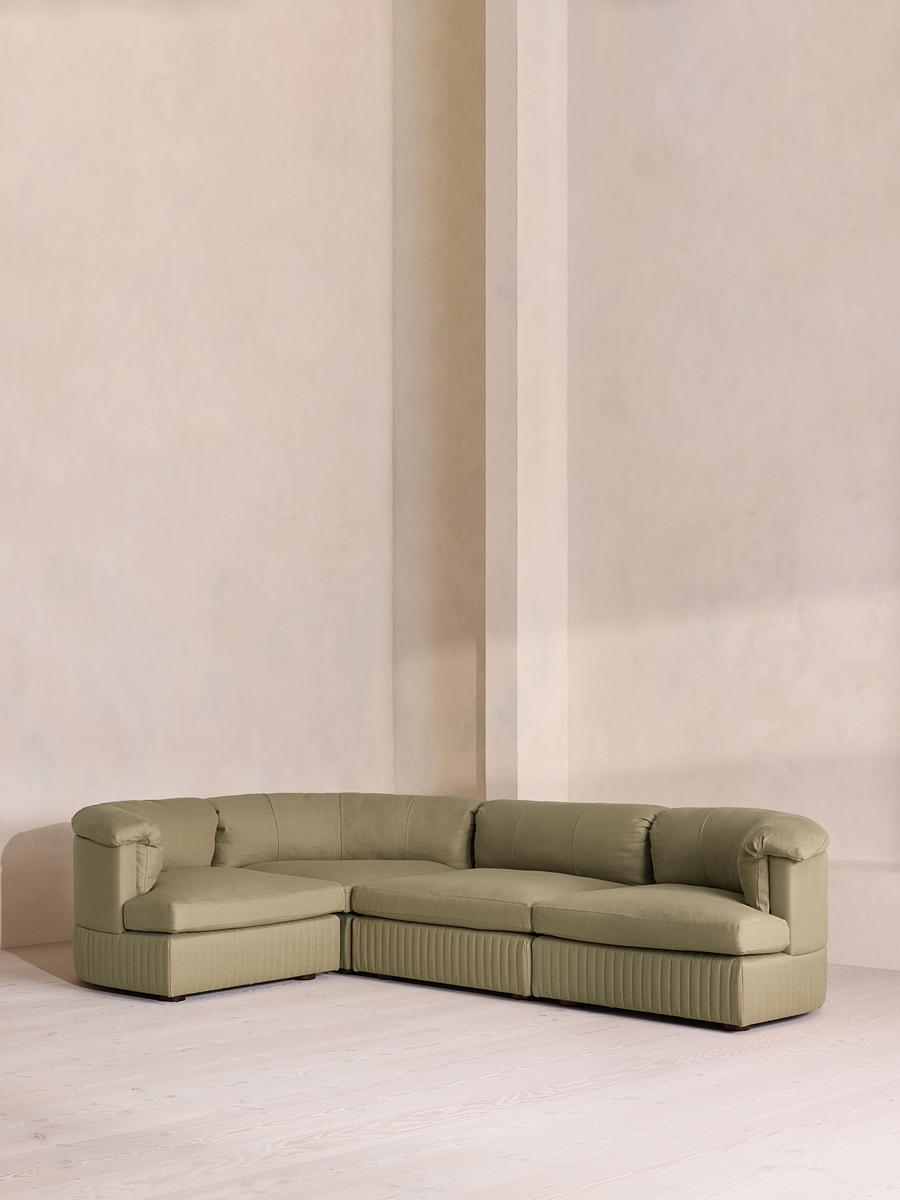 Oona Modular Sofa, L-Shape Sofa, Linen, Sage