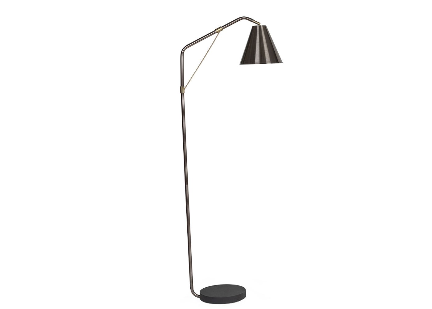 Heal's Hayden Floor Lamp Black Base Gunmetal Shade